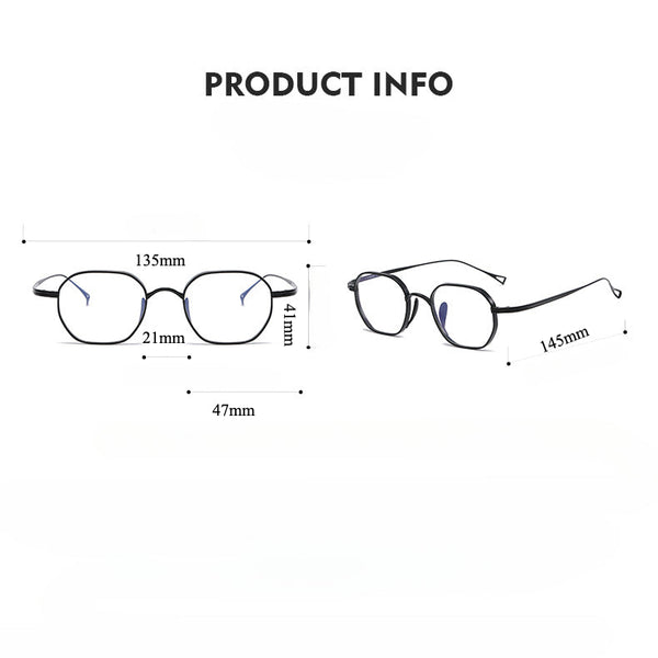Titanium Geometric Glasses Frame KMN9917
