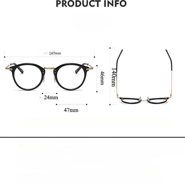 Retro Full Rim Titanium Oval Glasses Frame GMS805