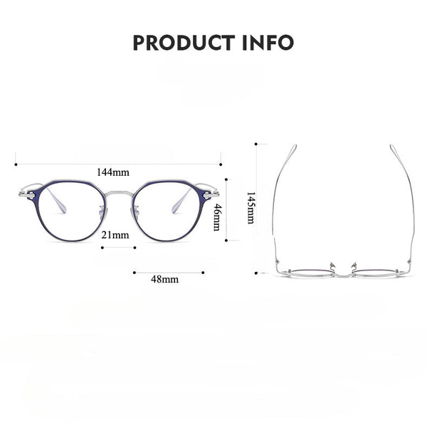 Titanium Vintage Round Eyeglasses Frames Bacchus