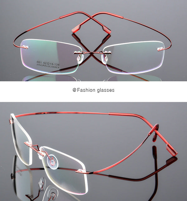 Ultra-Light Titanium Rectangle Rimless Glasses - CMT861