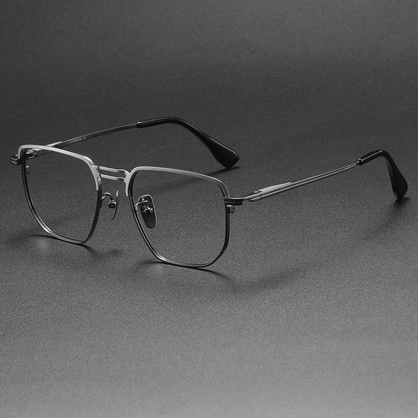 Hahn Business Square Titanium Double-bridge Glasses Frame