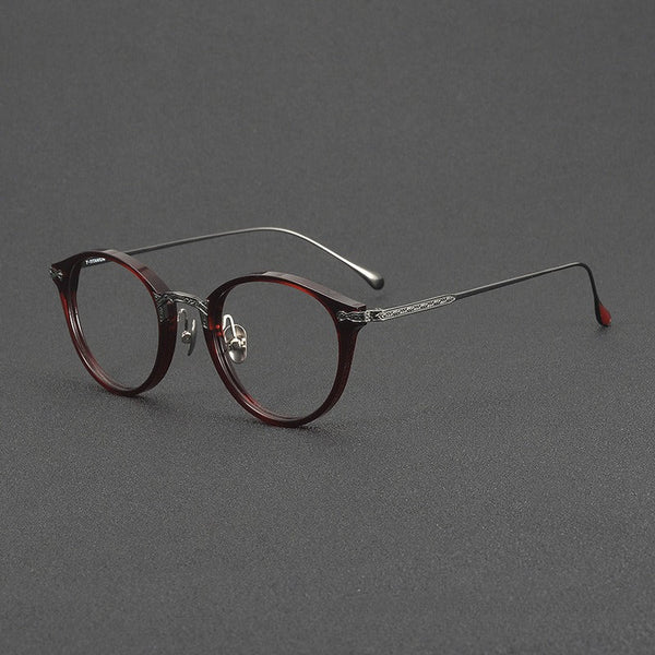 Jeron Retro Oval Titanium Glasses Frame