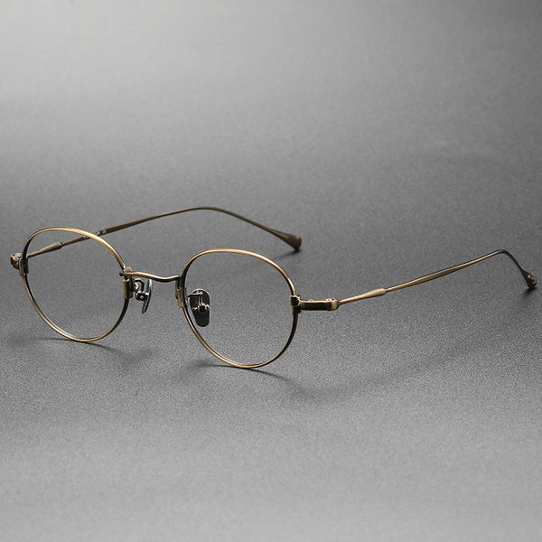 Titanium Vintage Oval Eyeglasses Frames KMN53