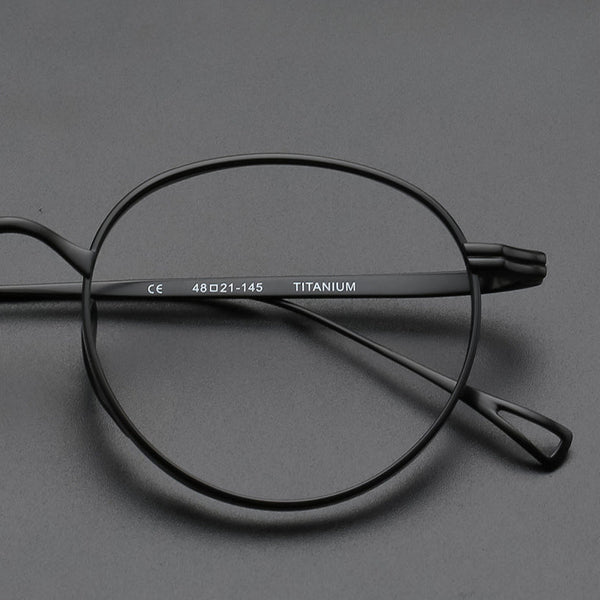 Titanium Vintage Oval Glasses Frame 10518