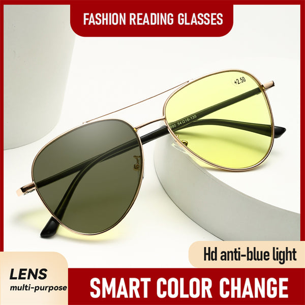 Night Vision Photochromic Blue Light Blocking Multifocal Reading Glasses - CML1990
