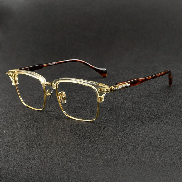 West Retro Rectangle Titanium Glasses Frame