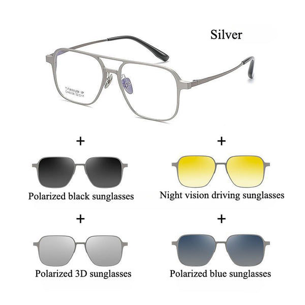 4-in-1 Magnetic Aluminum Magnesium Titanium Sunglasses