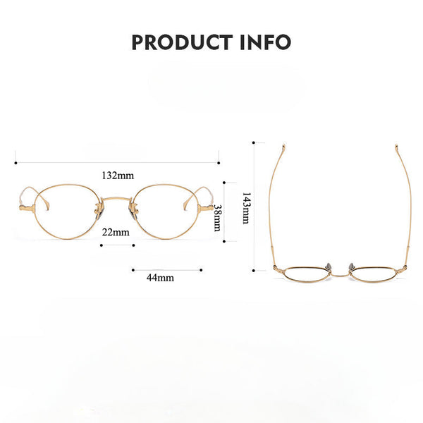 Titanium Vintage Oval Eyeglasses Frames KMN53