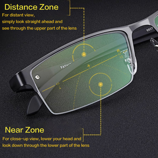 Ultra-Light Multifocal Photochromic Progressive Anti-Blue Light Reading Glasses CML828