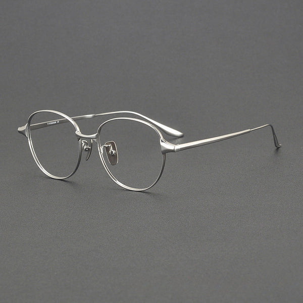 Waryn Vintage Titanium Round Glasses Frame