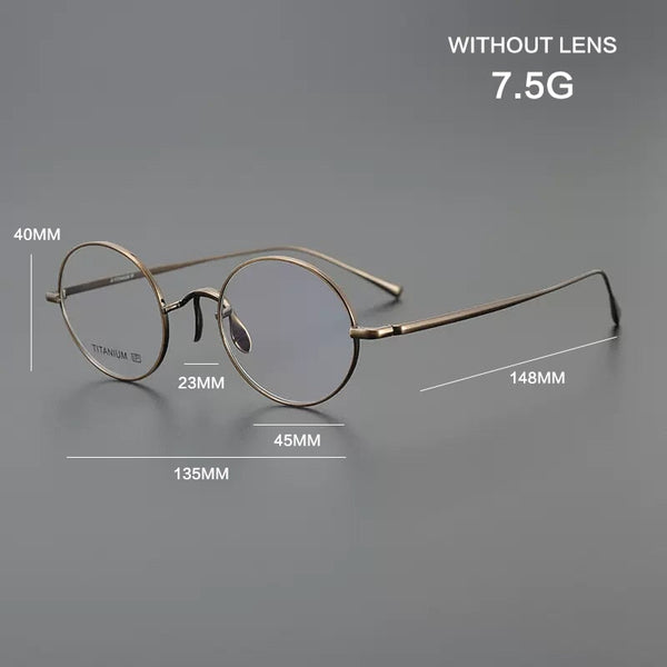 Biron Vintage Round Titanium Eyeglasses Frame