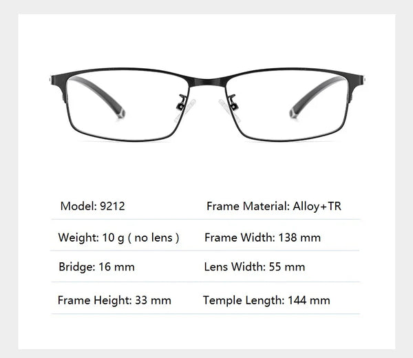 Ultra-Light Multifocal Photochromic Progressive Anti-Blue Light Reading Glasses CML828