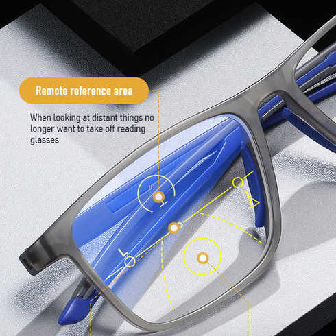 Ultra-Light Multifocal Photochromic Progressive Anti-Blue Light Reading Glasses-CML036