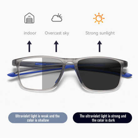 Ultra-Light Multifocal Photochromic Progressive Anti-Blue Light Reading Glasses-CML036