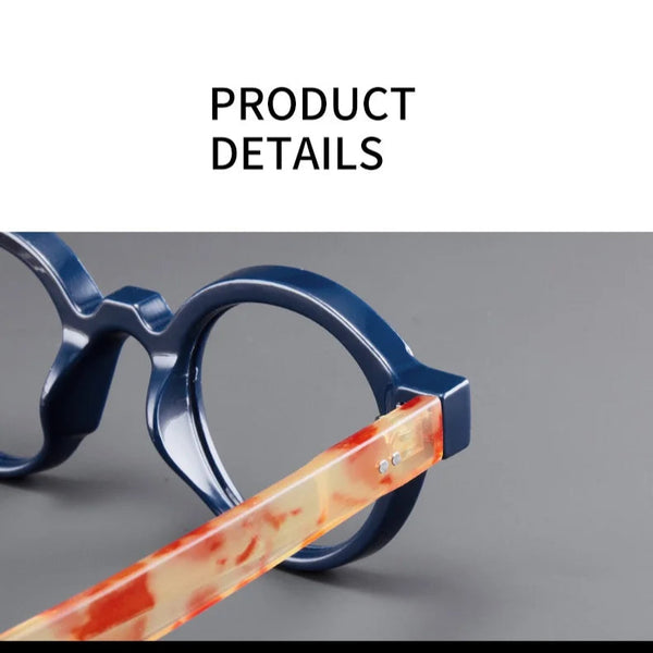 Vintage Retro Round Acetate Optical Glasses Hyperopia Anti-Blue Light Reading Glasses - CML2501