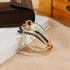 Natural Crystal Stone Clear Real Glass Lens Titanium Folding Reading Glasses (FREE BOX) - CML1058
