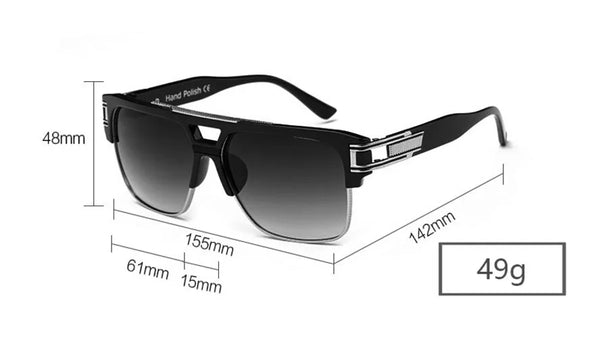 Ken Oversized Luxury Squre Metal Eye Glasses Frame-gg