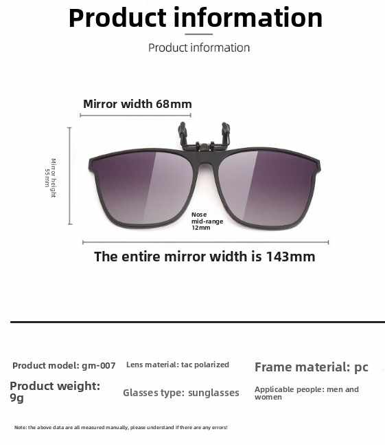 Polarized Clip on Sunglasses - CMC007