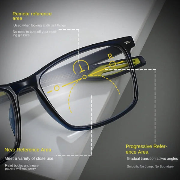 Ultra-Light Multifocal Photochromic Progressive Anti-Blue Light Reading Glasses-CML030-1
