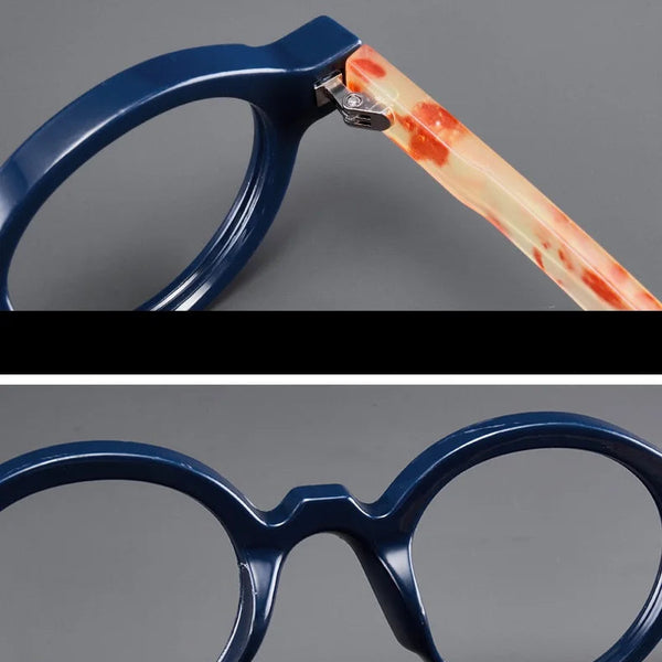 Vintage Retro Round Acetate Optical Glasses Hyperopia Anti-Blue Light Reading Glasses - CML2501