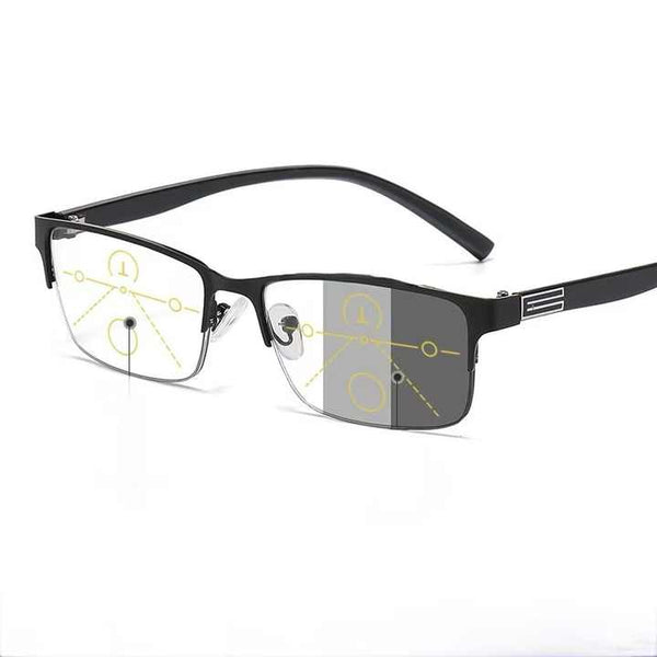 Titanium Ultra-Light Multifocal Progressive Smarth Photochromic Reading Glasses CMLH809