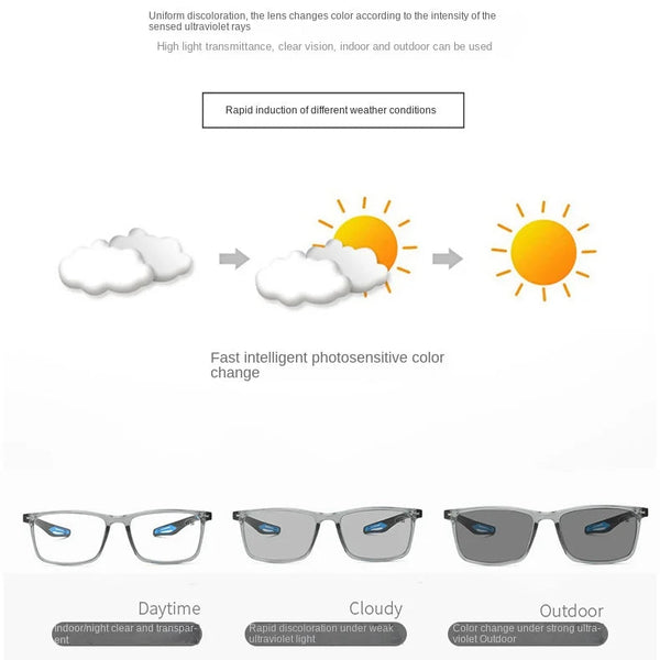 Ultra-Light Multifocal Photochromic Progressive Anti-Blue Light Reading Glasses-CML030-1