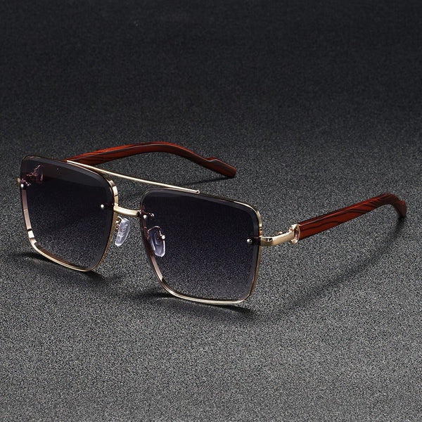 Classic Gold Edge Square Sunglasses