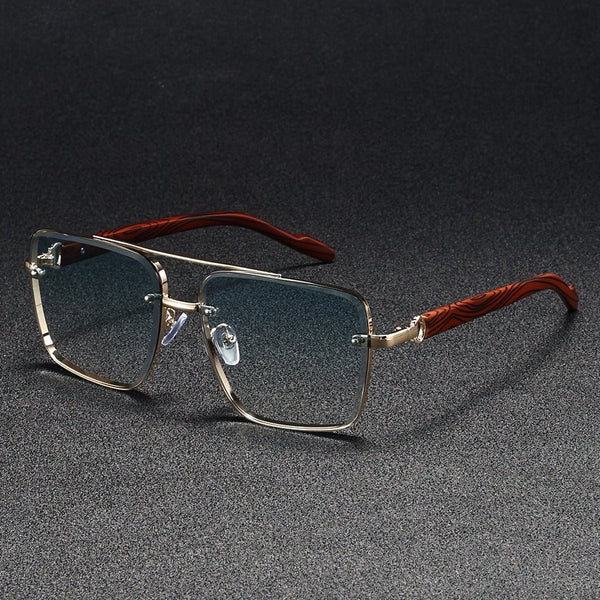 Classic Gold Edge Square Sunglasses