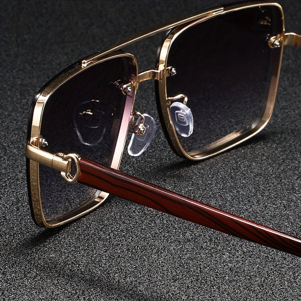 Classic Gold Edge Square Sunglasses