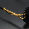 Rimless Gold Panther Sunglasses