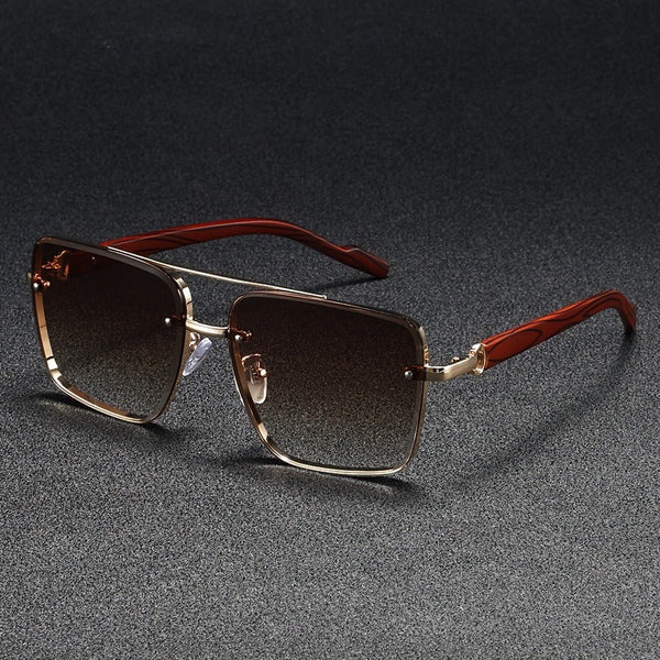Classic Gold Edge Square Sunglasses