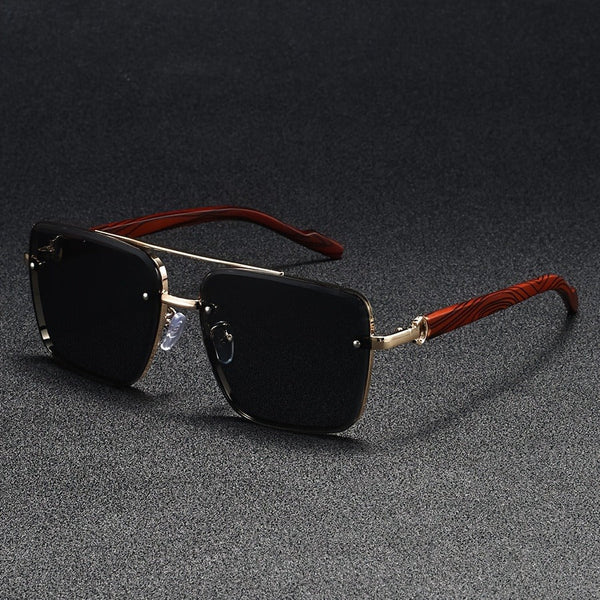 Classic Gold Edge Square Sunglasses