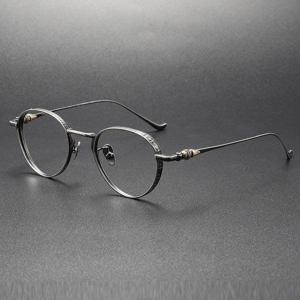 Titanium Vintage Round Eyeglasses Frames BUBBA-A