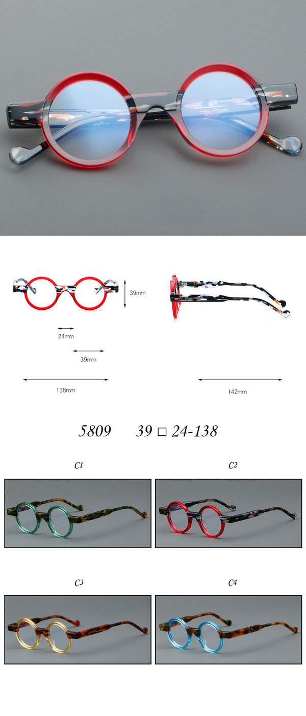 Veda Vintage Round Acetate Glasses Frame