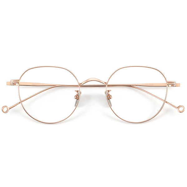 Titanium Vintage Round Eyeglasses Frames ST3125