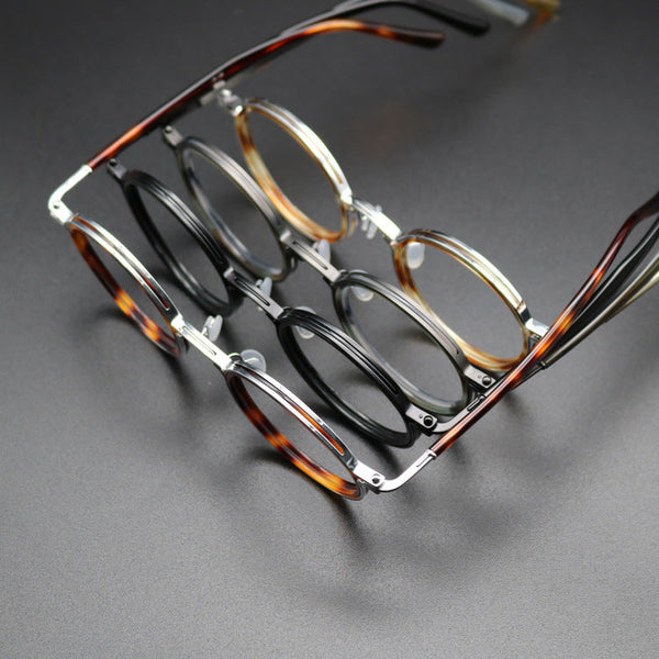 Titanium Vintage Round Eyeglasses Frames SC0327