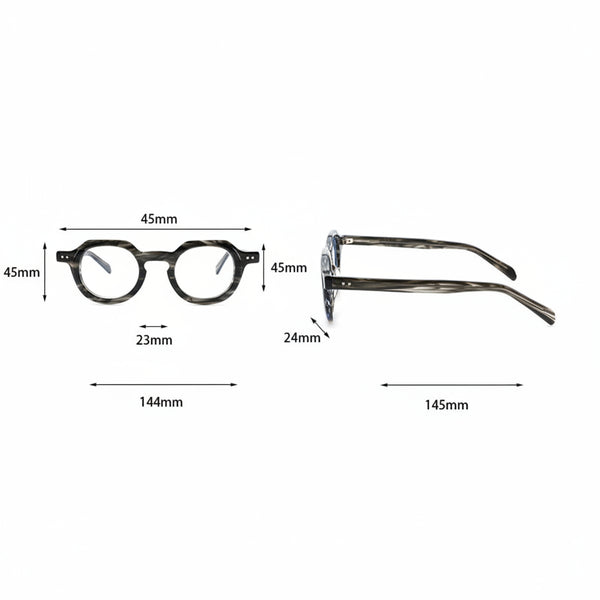 Reg Vintage Acetate Round Optical Glasses Frame