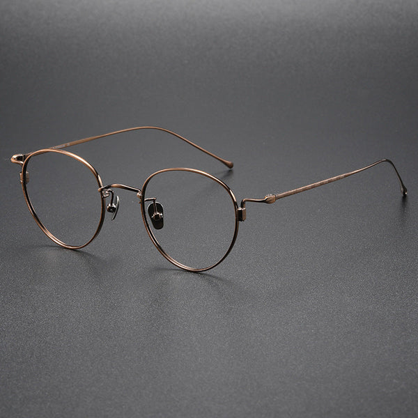 Titanium Vintage Oval Eyeglasses Frames 164