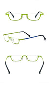 Pure Titanium Square Half Rim Eyeglasses Frame - CM185851