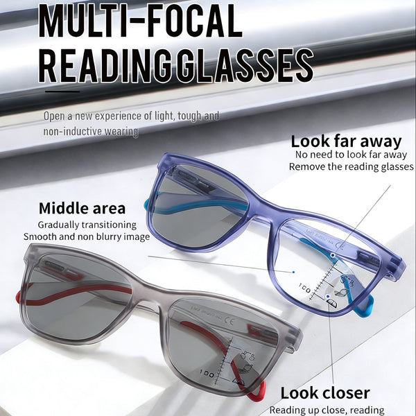 Ultra-Light Multifocal Photochromic Progressive Anti-Blue Light Reading Glasses-CML2599