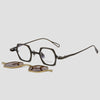 Luz Titanium Vintage Eyeglasses Frame With Sunglasses Clips