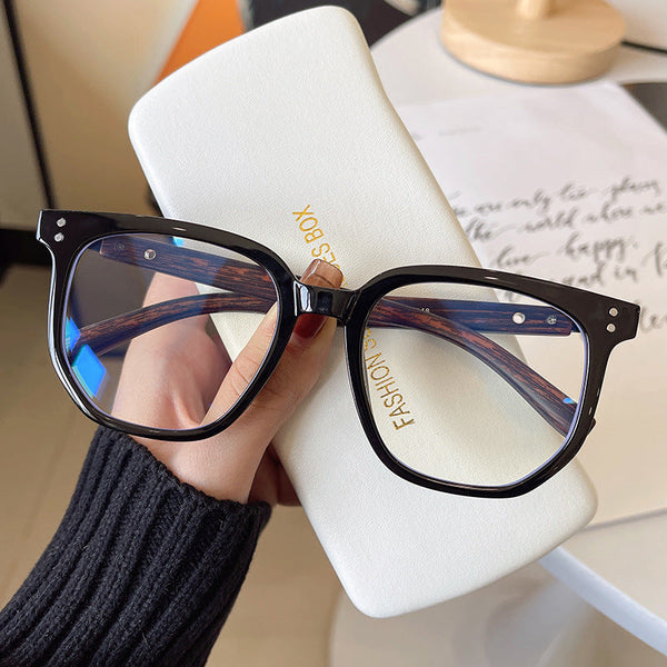 Ultra-Light Retro Wood Grain Temple Glasses Frame