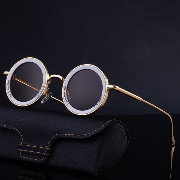 2025 New European And American Fashion Round Sunglasses Men Retro Personality Sun Protection Sunglasses Men Cross-Border Wholesale Shades