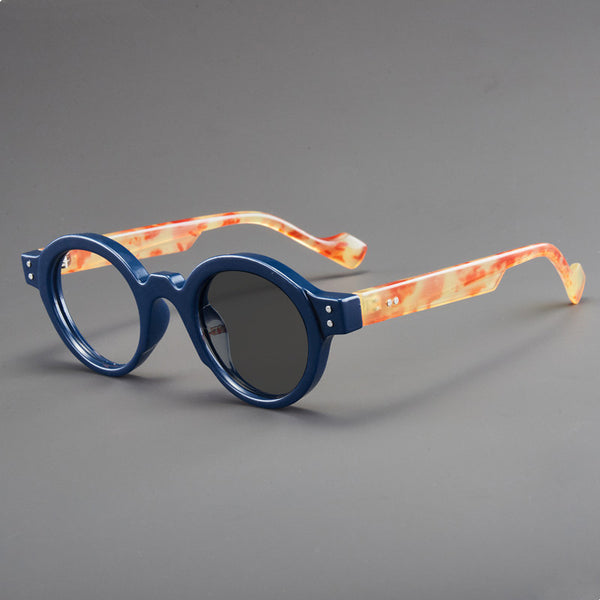 Vintage Retro Round Acetate Anti-Blue Light Photochromic Reading Glasses - LHBS2501