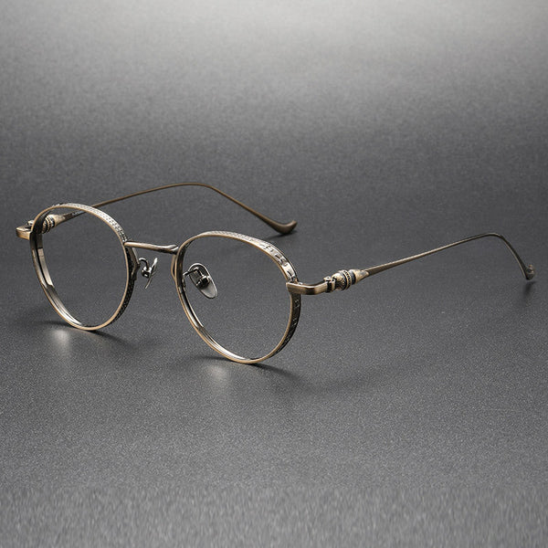 Titanium Vintage Round Eyeglasses Frames BUBBA-A