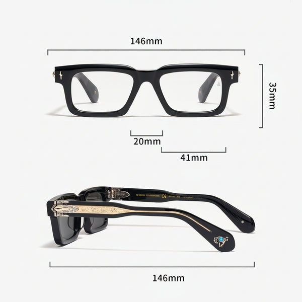 Velora Turquoise Acetate Square Luxury Eyeglasses Handmade Designer Frame