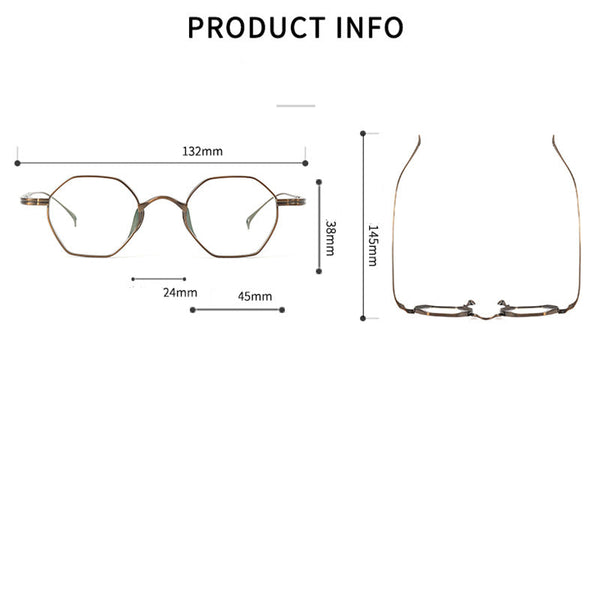 Abali Titanium Vintage Eyeglasses Frame With Sunglasses Clips