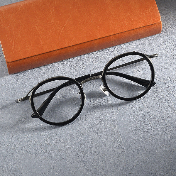 Titanium Vintage Round Eyeglasses Frames SC2222