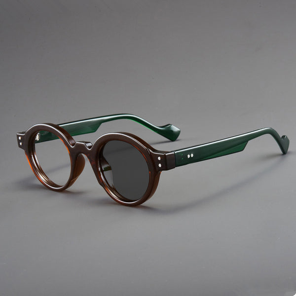 Vintage Retro Round Acetate Anti-Blue Light Photochromic Reading Glasses - LHBS2501