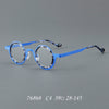 Titanium round frame plate glasses 76868